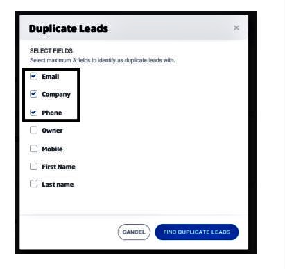 Merge Duplicate Leads